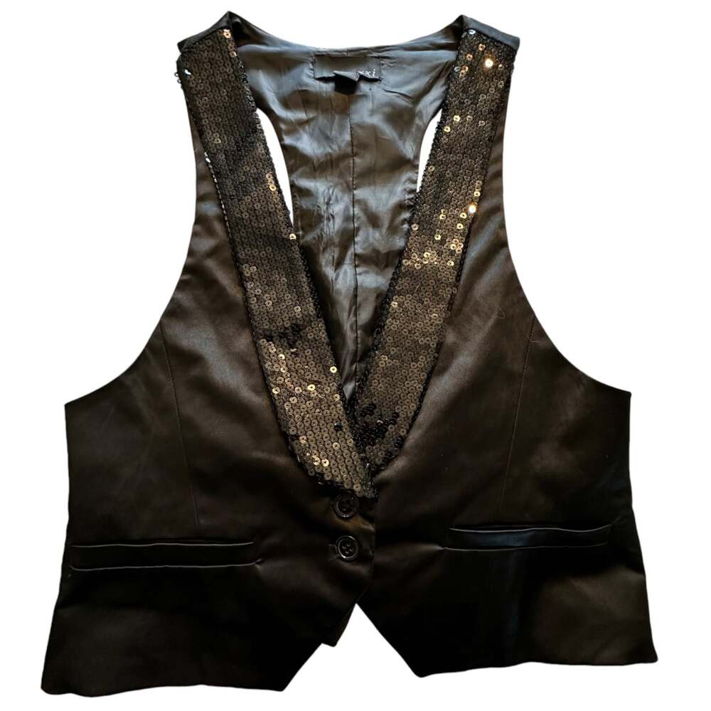 xxi Vest Women's size Medium dress sequenced formal black